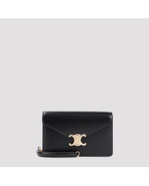 Celine Margo Wallet On Chain Mini Calfskin Shoulder Bag - Black