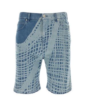 Loewe Printed Denim Bermuda Shorts - Blue