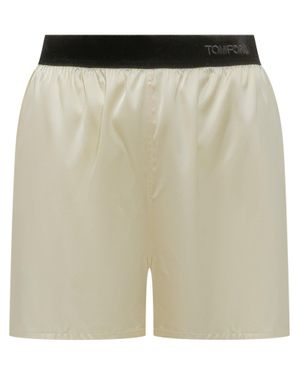 Tom Ford Silk Blend Mini Shorts - Natural