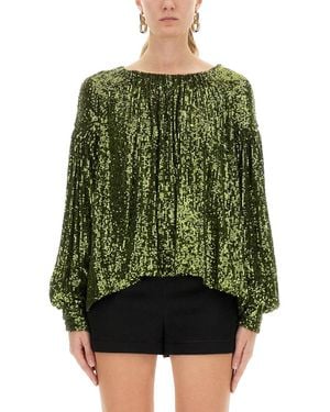Rabanne Sequin Blouse - Green