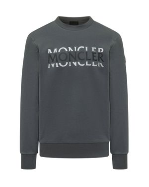 Moncler Classic Logo Crewneck Sweatshirt - Gray