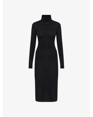 DIESEL Style A-Line Wool Dress With Tailored Finish - Black