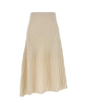 Alaïa Alaia Ivory Wool Blend Skirt - Natural