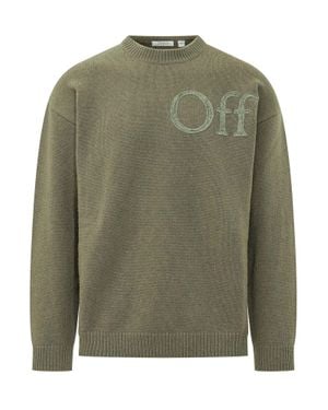 Off-White c/o Virgil Abloh Bookish Crewneck Sweater - Green