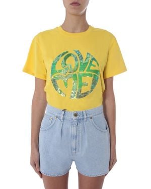 Alberta Ferretti Graphic Crew Neck T-Shirt - Blue