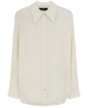 Gucci Silk Button-Front Shirt With Pointed Collar - White
