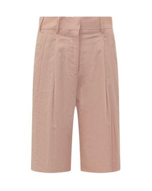 A PAPER KID Mini Bermuda Shorts With Delicate Pleats - Pink