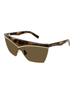Saint Laurent Sl614 Mini Mask Sunglasses - Natural