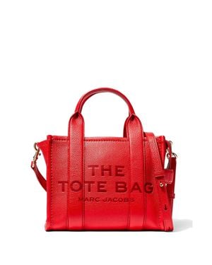 Marc Jacobs Mini Grained Leather Small Tote Handbag - Red