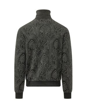 Etro Rome Knit Turtleneck Sweater - Gray