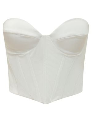 ACTUALEE Structured Bustier Top - White