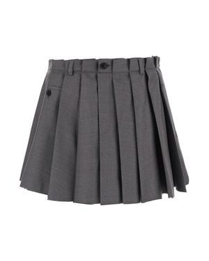 Acne Studios Tech Fabric High-Waist Mini Skirt With Side Zip - Gray