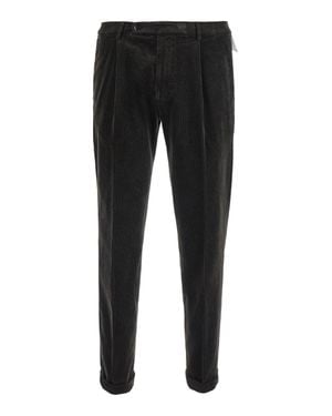 Michael Coal High-Waist Tech Fabric Pants With Side Pockets - Black
