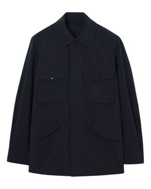 Burberry Modern Minimalist Jacket With Hidden Buttons - Blue