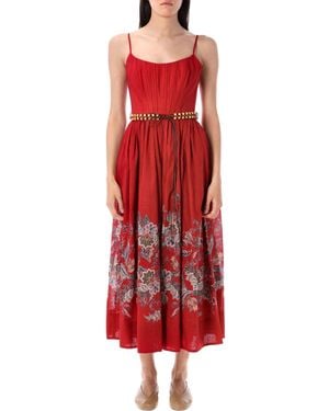 Zimmermann Rhiannon Corset Midi Dress - Red