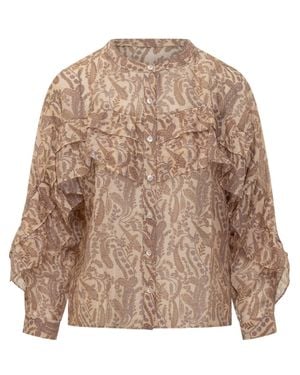 Ba&sh Stylish Tunnel Shirt With Paint Details - Brown