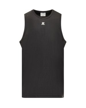 Courreges Logo Tank Top - Black