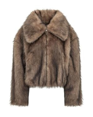 MICHAEL Michael Kors Faux Fur Blouson Jacket - Brown