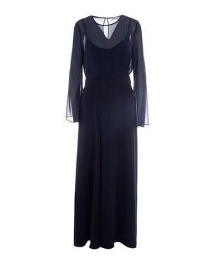 P.A.R.O.S.H. Crew-Neck Maxi Dress - Blue