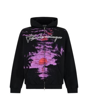 Balenciaga Zip-Up Graphic Hoodie - Red