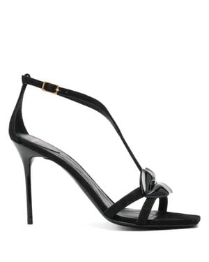 Balmain 95Mm Lips Sandals - Black
