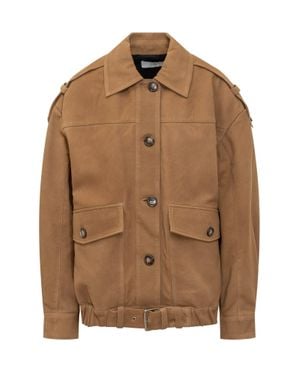 IRO Leather Jacket With Belt - Brown