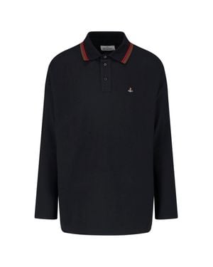 Vivienne Westwood Long Sleeve Polo Shirt - Blue
