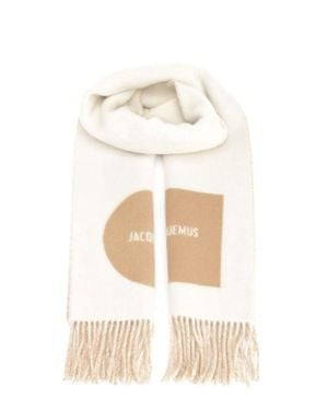 Jacquemus Virgin Wool Scarf With Fringe - White