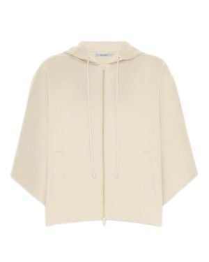 Max Mara Regular-Fit Two-Way Zip Jacket With Welt Pockets, Cotton T-Shirt Lining & Logo Yoke Print - Natural