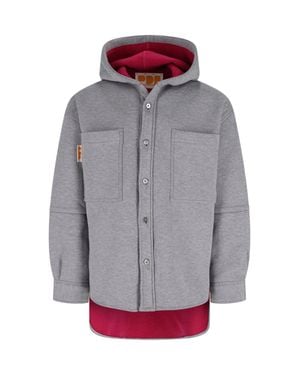 PDF Virgin Wool Blend Knit Sweater - Gray