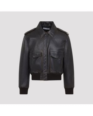 Jil Sander Leather Blouson - Black
