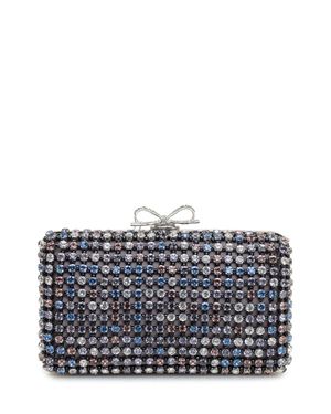 Self-Portrait Metallic Mini Clutch Bag - Blue