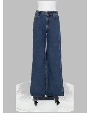 Balmain Jeans Straight Leg Denim Cotton - Blue