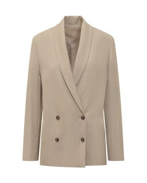 Loulou de Saison Chic Double-Plated Mini Jacket - Natural