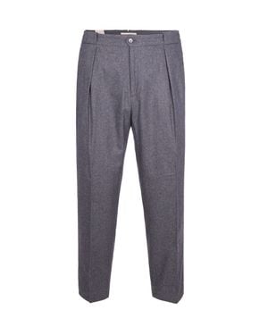 BRIGLIA Wool-Blend Tailored Pants - Blue