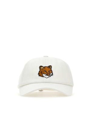 Maison Kitsuné Adjustable Back Buckle With Iconic Wolf Logo - White