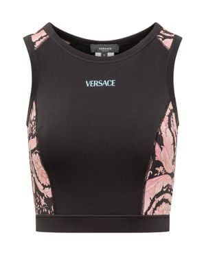 Versace Baroque Print Performance Top - Black