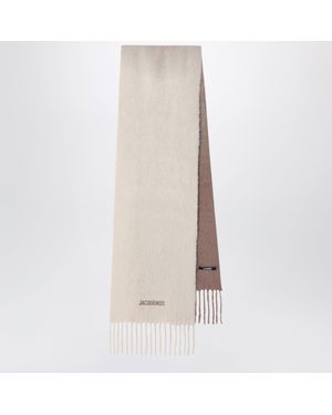 Jacquemus Moisson Gradient Alpaca Wool Scarf - Natural