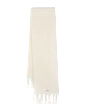 Jacquemus Fringed Wool-Blend Scarf - White