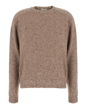 SOLOCASCMIR Tech Fabric Round-Neck Sweater With Long Sleeves - Brown