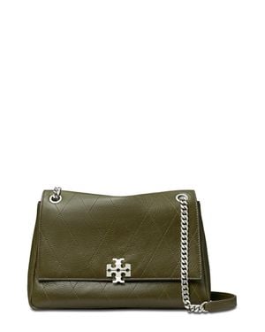 Tory Burch Charlie Quilted Leather Shoulder Handbag - Green