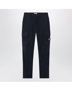Stone Island Pants With Compass Logo - Blue