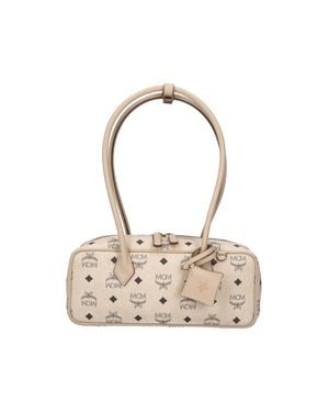 MCM Monogram Shoulder Bag - White