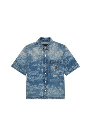 Amiri Chateau Palms Denim Shirt - Blue