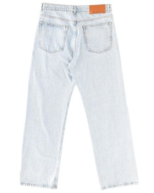 MSGM Jeans With Embroidered Logo Cotton - Blue