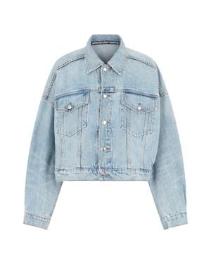 Alexander Wang Cropped Mini Denim Jacket - Blue