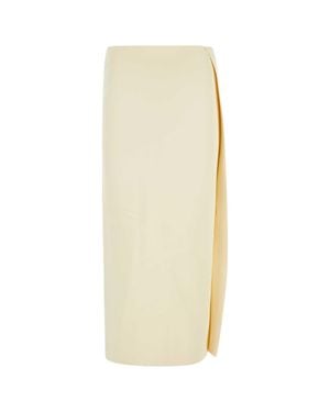 Jil Sander White Viscose Midi Skirt