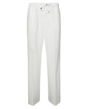 Berwich Stylish Pants With Elastic Waistband For - White