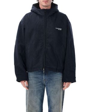Acne Studios Hooded Zip Front Jacket - Blue
