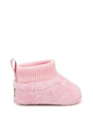 UGG Jesse Fluff Infant Booties With Ribbon Detail - Pink
